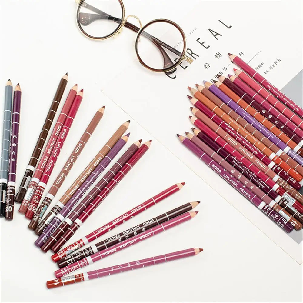 1PC Professional Wood Lip Liner Waterproof Lady Charming Lip Liner Soft Pencil Makeup Women's Long Lasting Cosmetic Tool 28Color