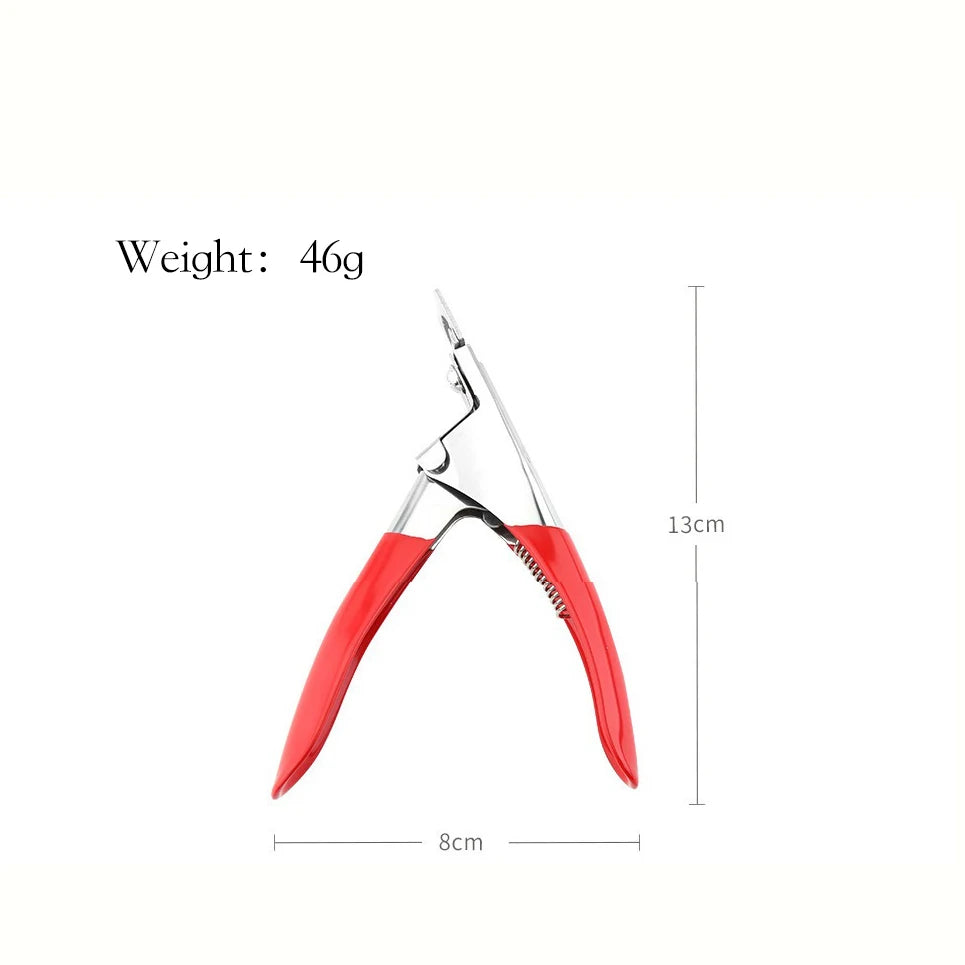 1pcs Nail Tips nail cutter type U Stainless Steel nail clipper for acrylic nails pedicure tools professional coupe capsule ongle