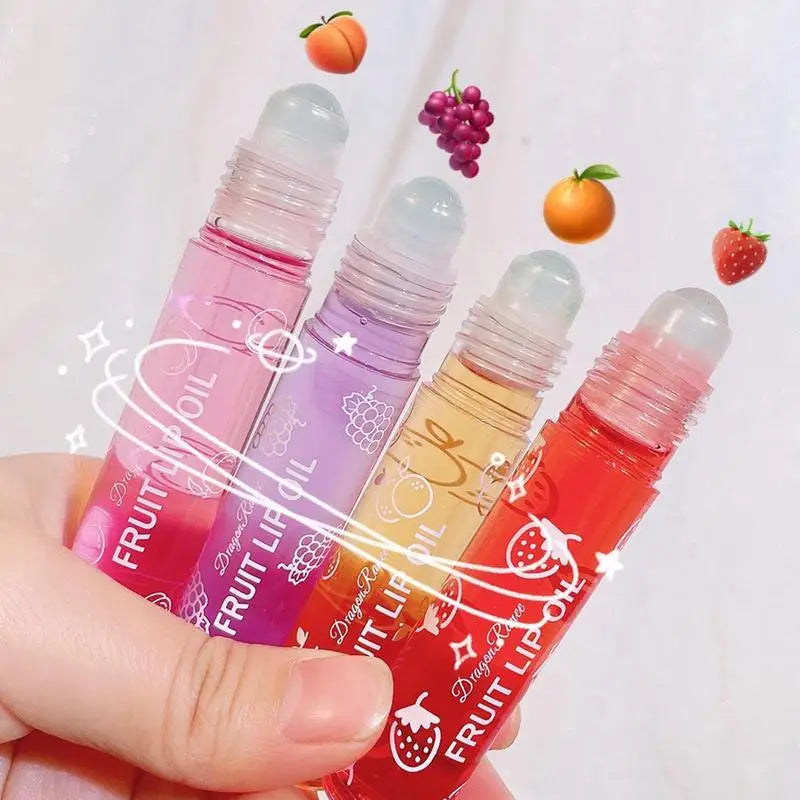 1pcs Fruit Lip Gloss Transparent Lip Oil Moisturizing Reducing Lip Lines Nourishes Lips Long-lasting Liquid Lip Cosmetics