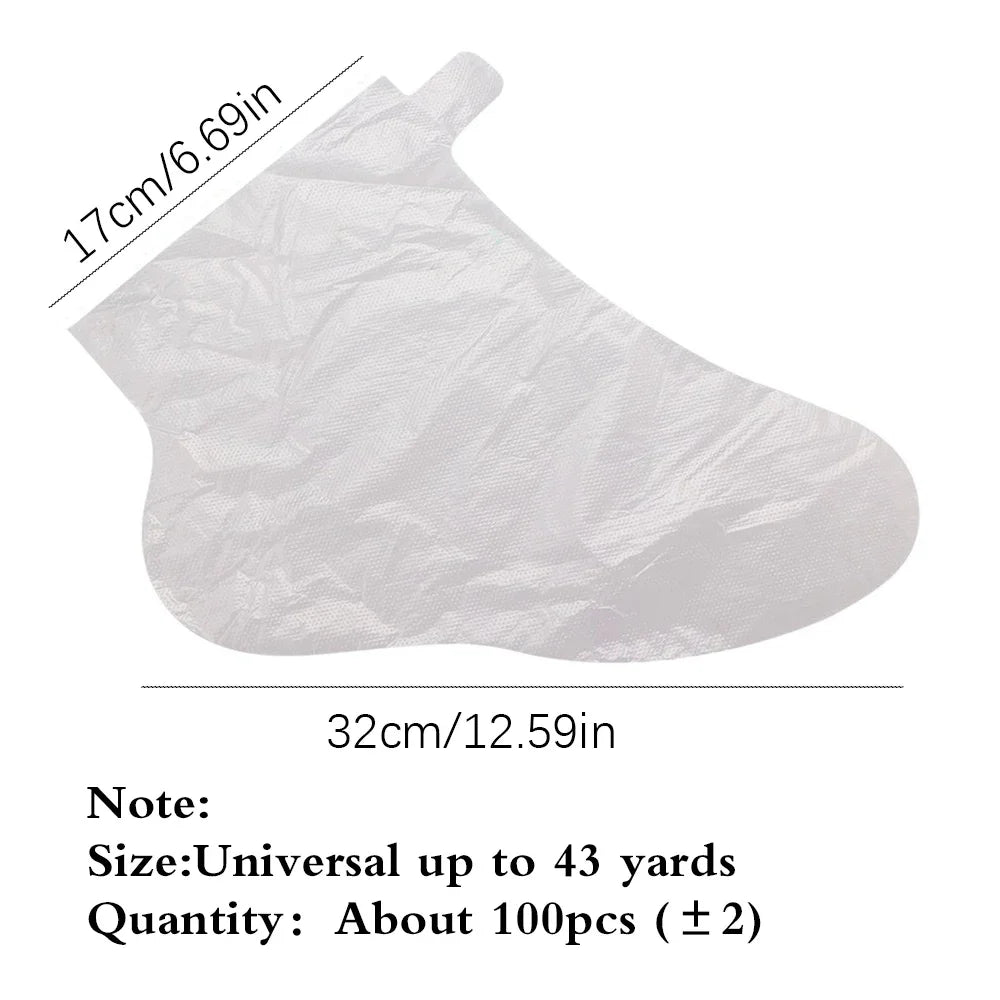 100Pcs Transprent Disposable Foot Bags Detox SPA Covers PE Plastic Foot Film Prevent Infection Chapped Feet Care Pedicure Tools