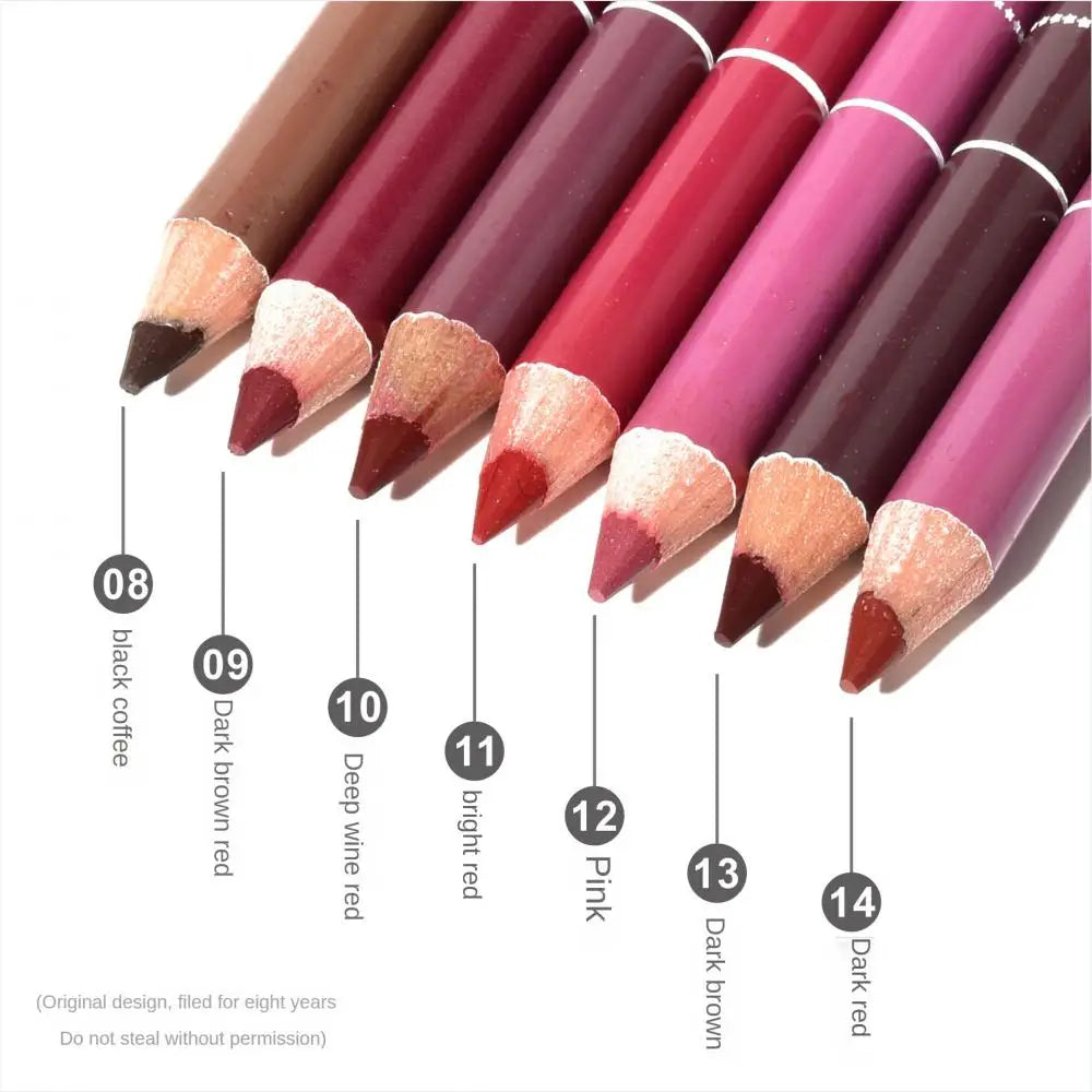 1PC Professional Wood Lip Liner Waterproof Lady Charming Lip Liner Soft Pencil Makeup Women's Long Lasting Cosmetic Tool 28Color